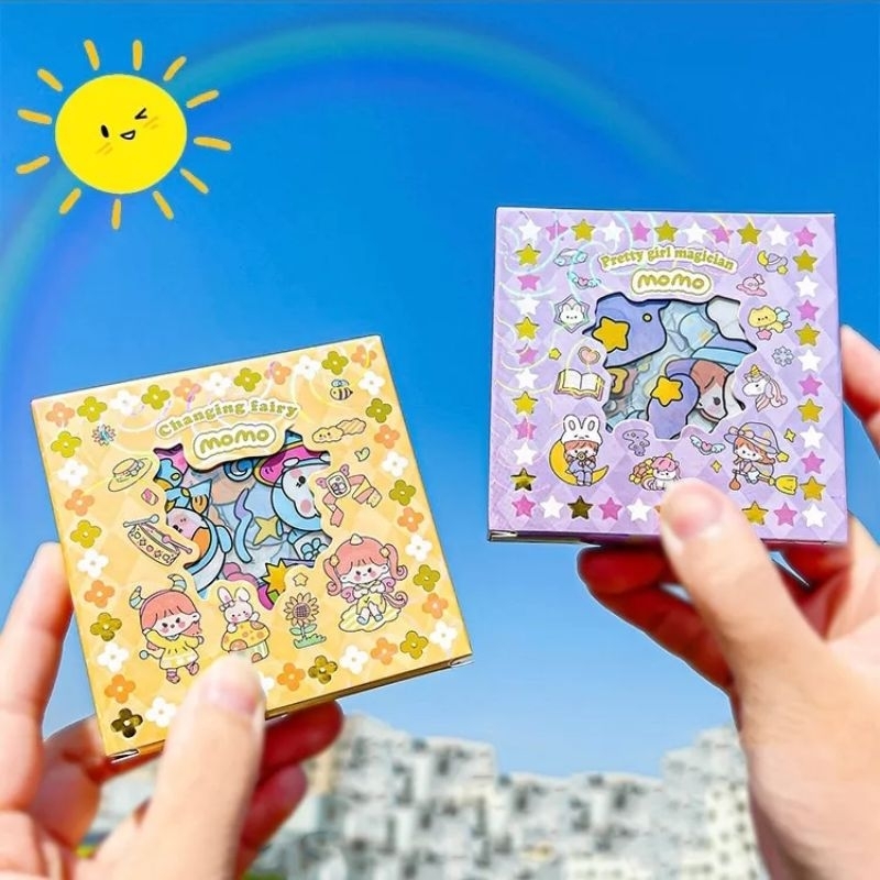 

MOMO stiker Korea Lucu Box Kecil Isi 100 lembar | Random | Aestethic | Bujo | Scrapbook
