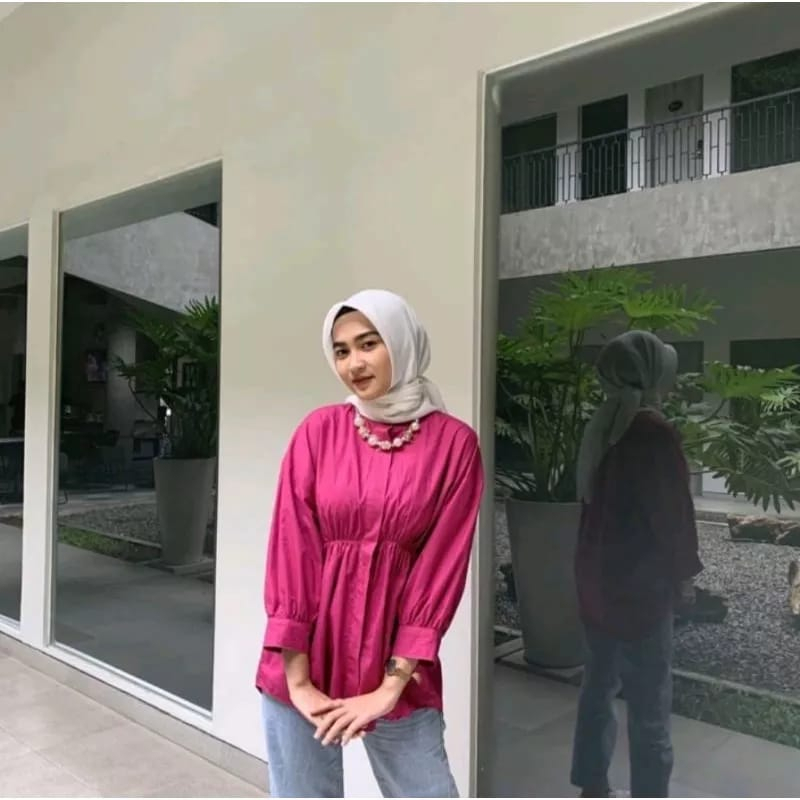 KEMEJA OVERSIZE WANITA/ALYA  LINEN  SHIRT KANCING FULL HIDUP
