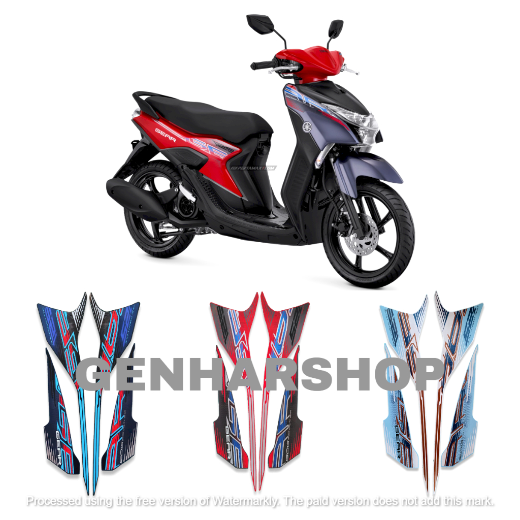 STIKER STRIPING LIS BODY MOTOR YAMAHA GEAR 125 2023 STANDAR FULL SET
