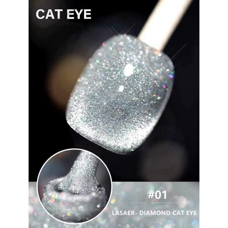 MSY Paket Kutek Cat'eye 12Color+3Pcs Fungsi Coat &amp; Free Magnet Stick 1pc/ Kutek Gel Laser Diamond Cat Eye UV LED Nail Gel 10ml/Nail Polish Gel Nail Art