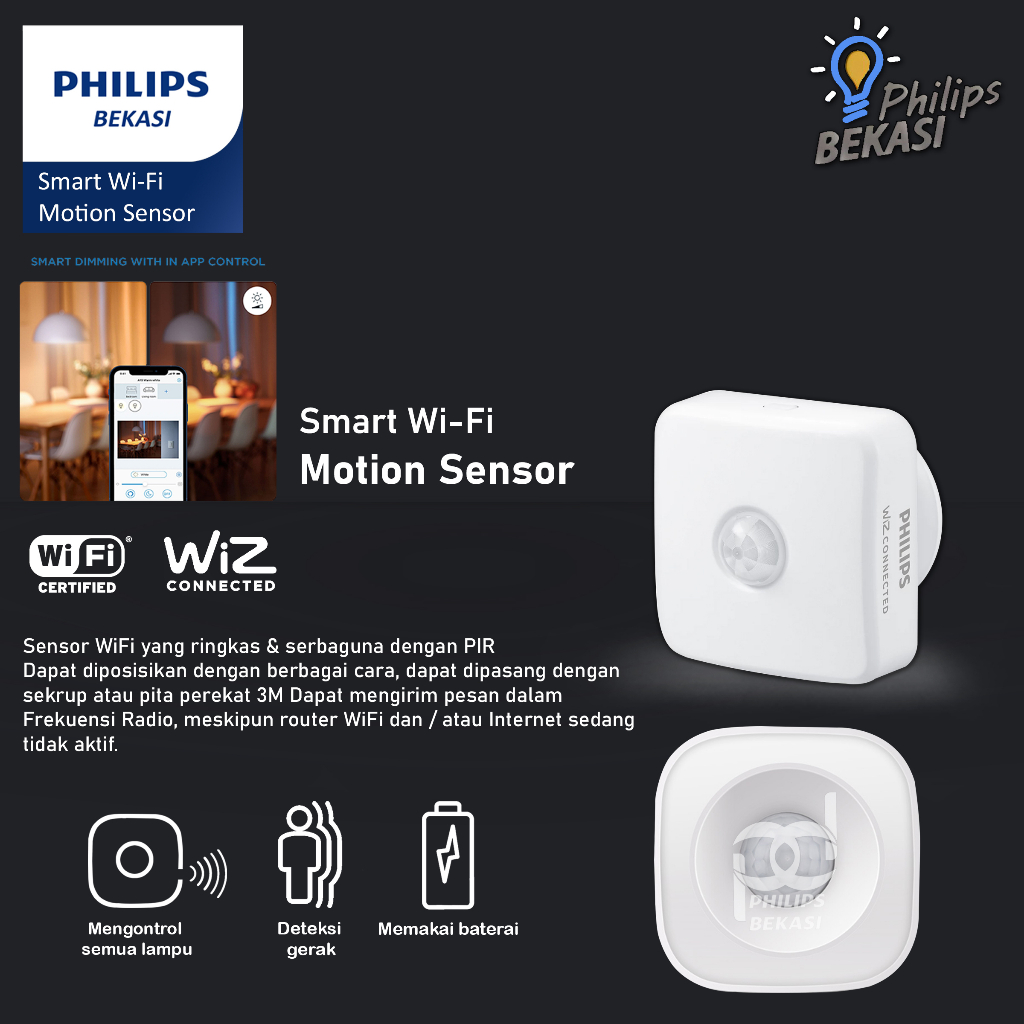 Motion Sensor Lampu Smart Wifi Philips