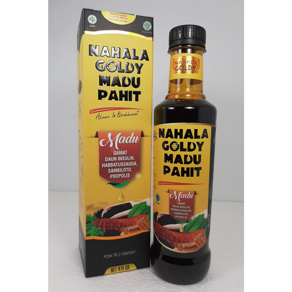 

Madu Hitam Pahit Gamat Gold Isi 475gr - Plus Daun Insulin - Habbatussauda - Sambiloto - Propolis - ULTIMATE NAHALA GOLDY