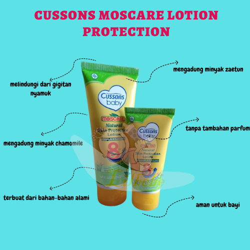 Losion CUSSONS Melidungi Dari Gigitan Nyamuk BABY MOSCARE Natural Skin Protection Lotion 50 gr 50gr / 100 gr 100gr