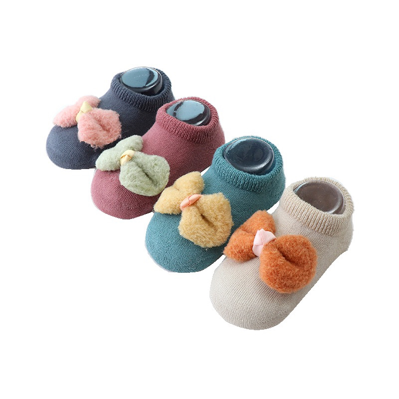 Kaos Kaki Antislip Anak Perempuan Import Model Pita Fluffy / Kids Socks