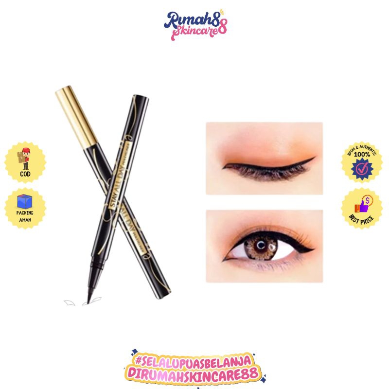 YOU Stay All Day Pen Eyeliner Black Waterproof | Tahan 24 jam Eyeliner Hitam