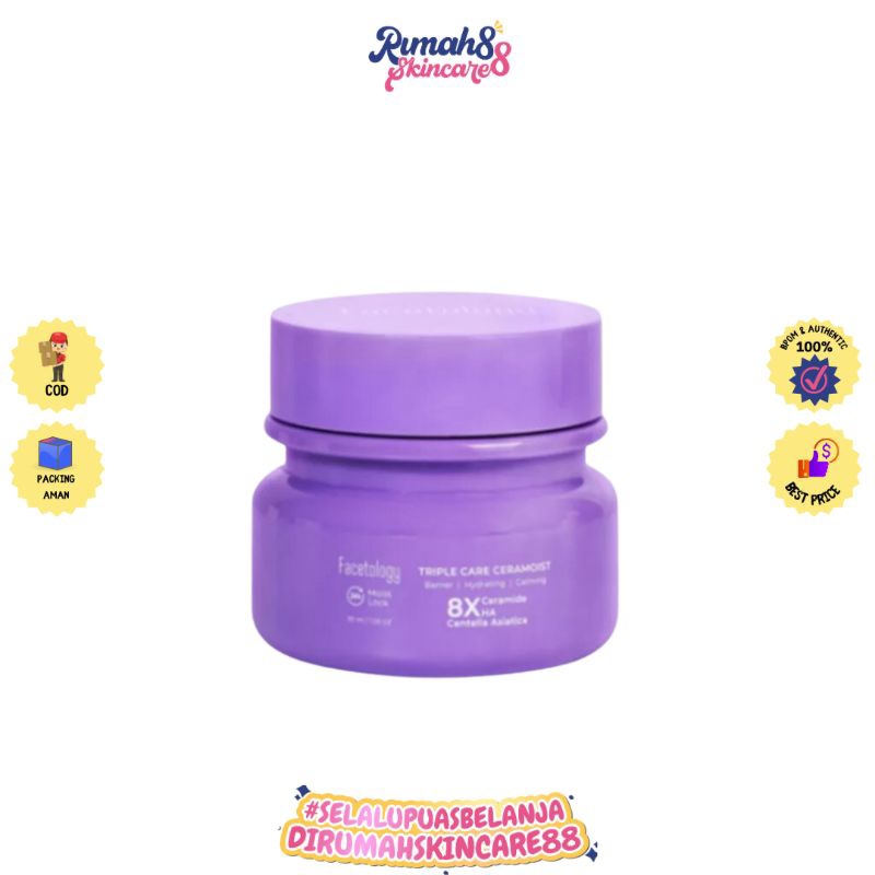 FACETOLOGY Triple Care Ceramoist Facial Moisturizer Barrier Repair 8X Ceramide