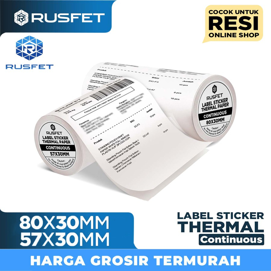 

Label Sticker Thermal Core CONTINUOUS Barcode Resi Online Shop Rusfet
