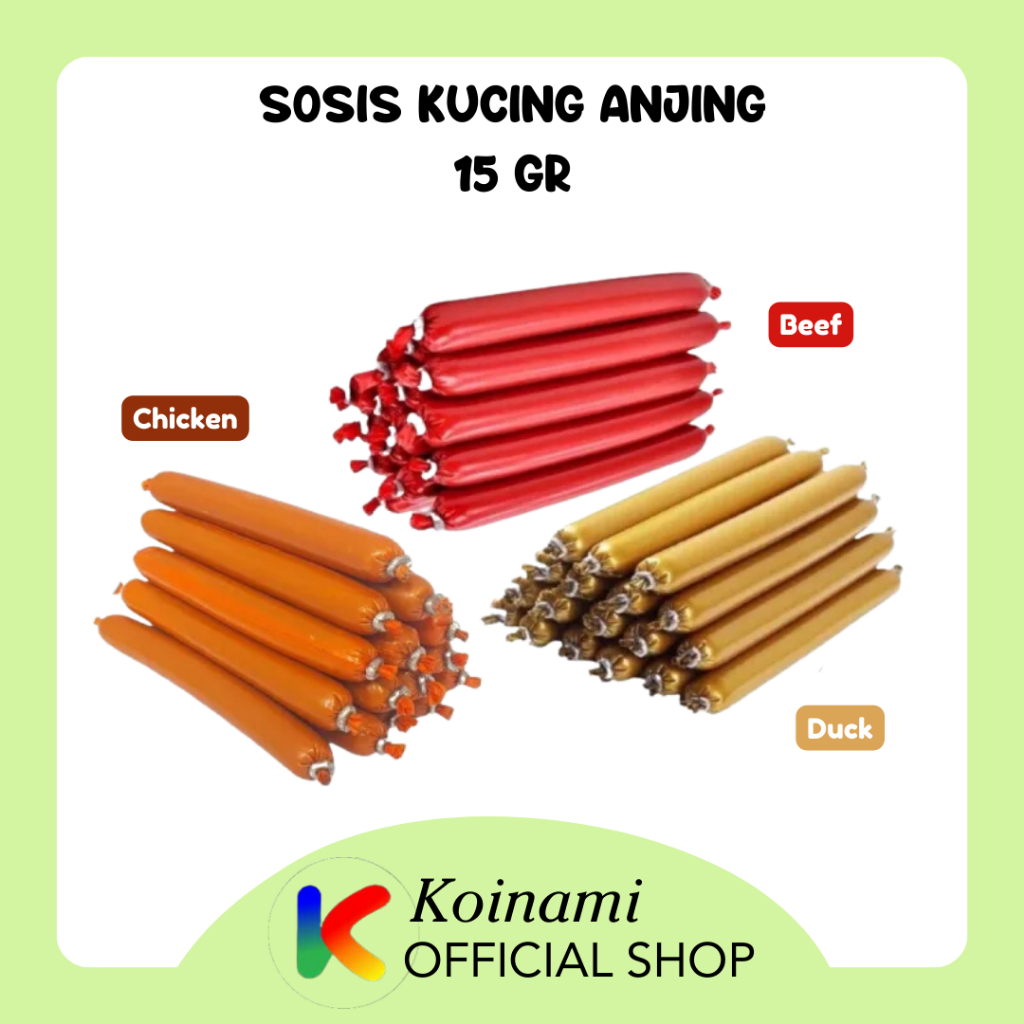 Sosis Kucing 15gr - Sosis Anjing 15gr - Snack Kucing - Snack Anjing - Snack Hewan - Cemilan Kucing - Cemilan Anjing