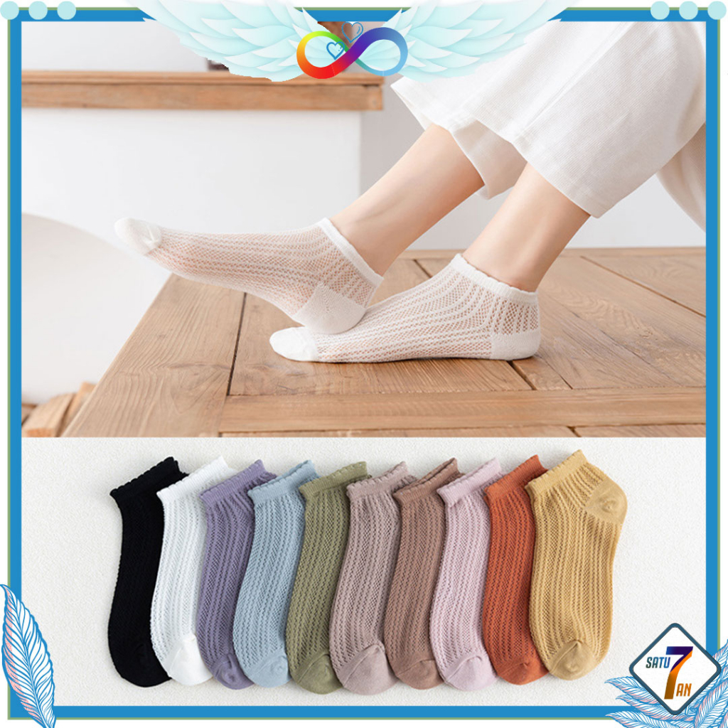 Kaos Kaki Ankle Unisex Kaos Kaki Pendek Semata Kaki Polos Dewasa Fashion Korea Short Socks Satu7an KK26