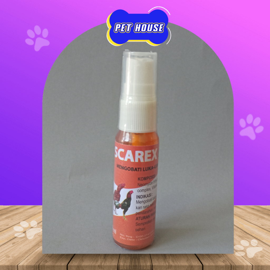 SCAREX SPRAY 30 ML - SPRAY PENGHILANG RASA SAKIT AYAM - OBAT SEMPROT UNTUK LUKA AYAM ADUAN MENGHENTI