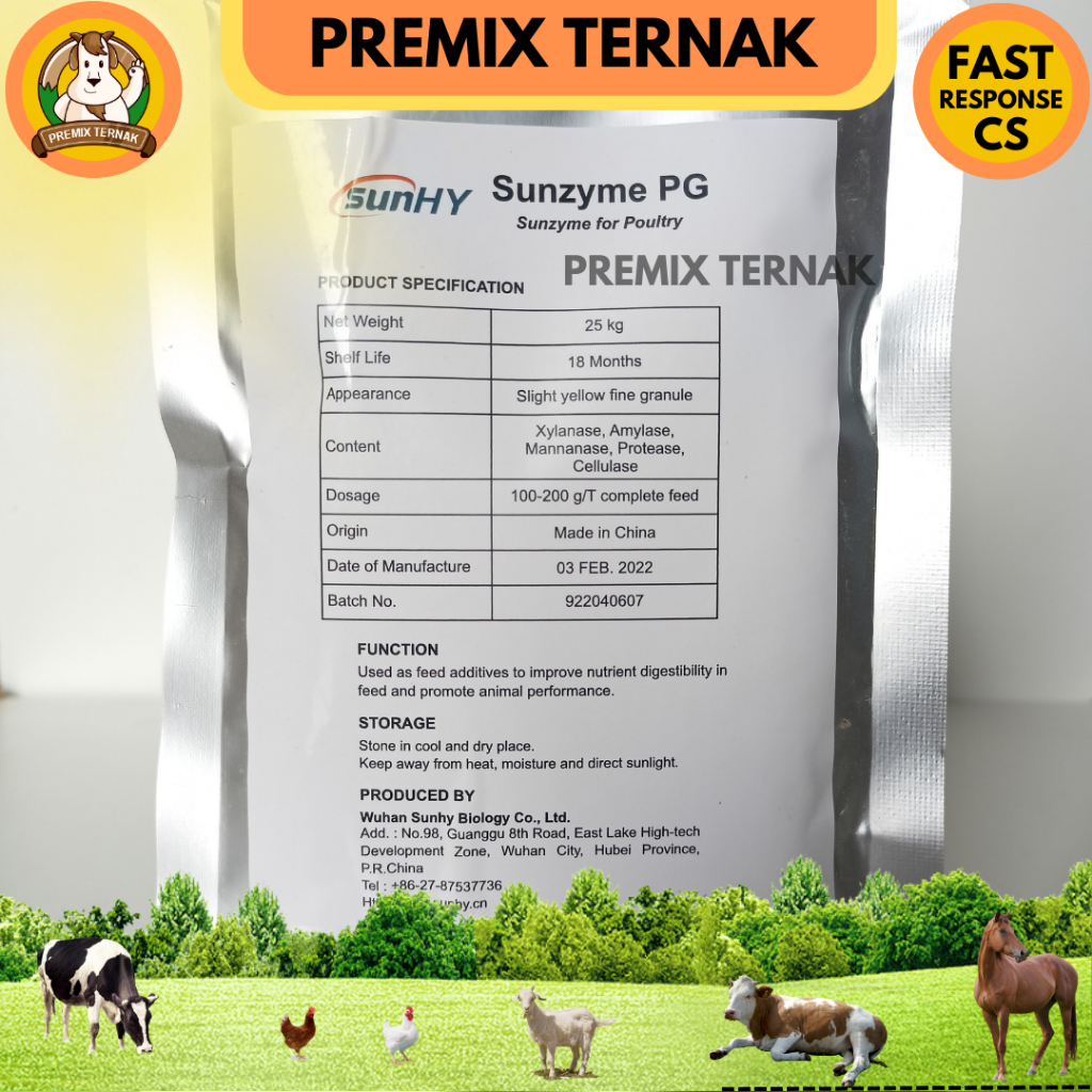 ENZIM AYAM - Sunzyme PG 100 gr - Enzim Untuk Ternak - Enzim untuk unggas