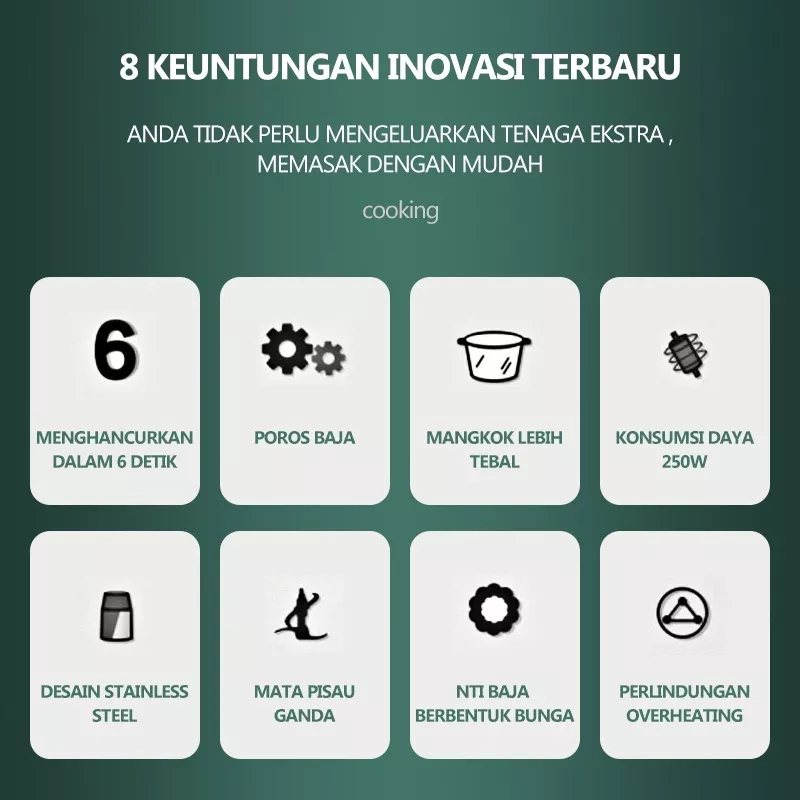 Blender Daging Stainless Steel / Blender Ufo / Chopper 2 liter / Food Processor