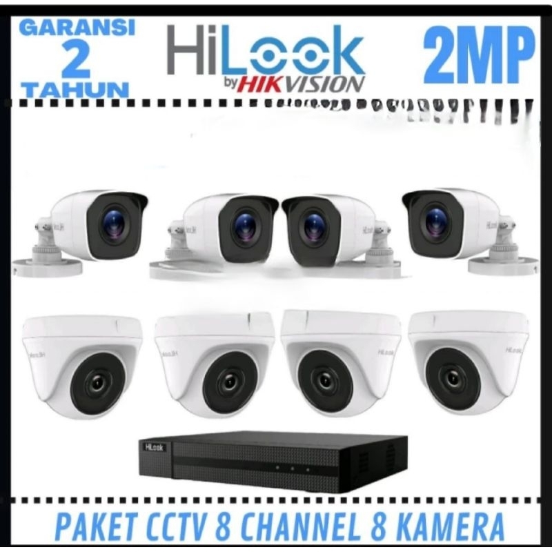 CCTV PAKET  Hilook 8ch 8camera komplit full HD SIAP PASANG