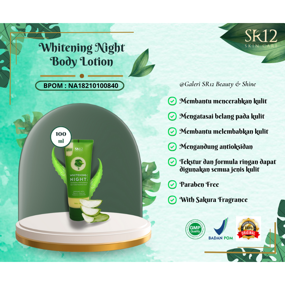WHITENING NIGHT BODY LOTION SR 12 / WHITENING LOTION SR12 / WHITENING BODY LOTION / BODY LOTION SR12