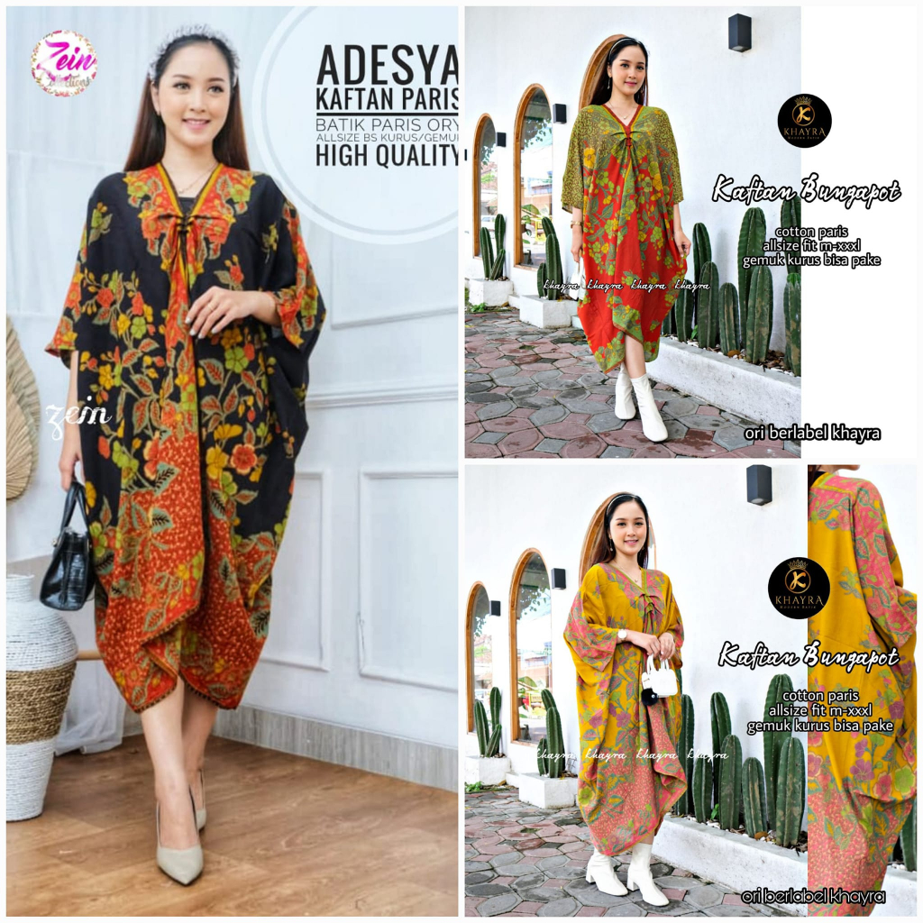 Kaftan Batik Adeva / Kaftan Katun Paris /Baju kondangan / baju ngantor / baju resmi /ORI KHAYRA solo