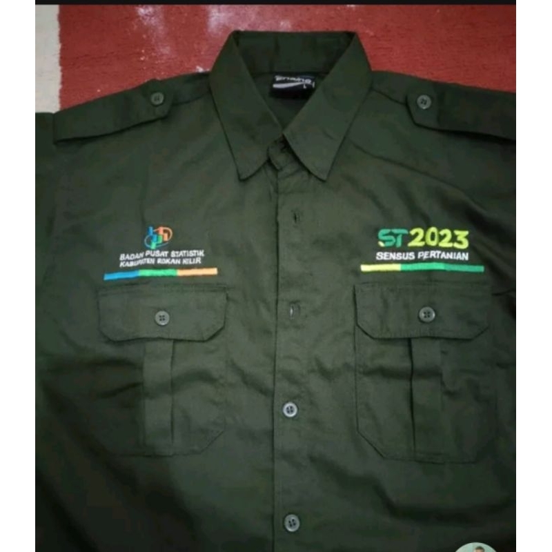 kemeja BPS badan pusat statistik sensus pertanian bisa custom bordir daerah sesuai pemesan