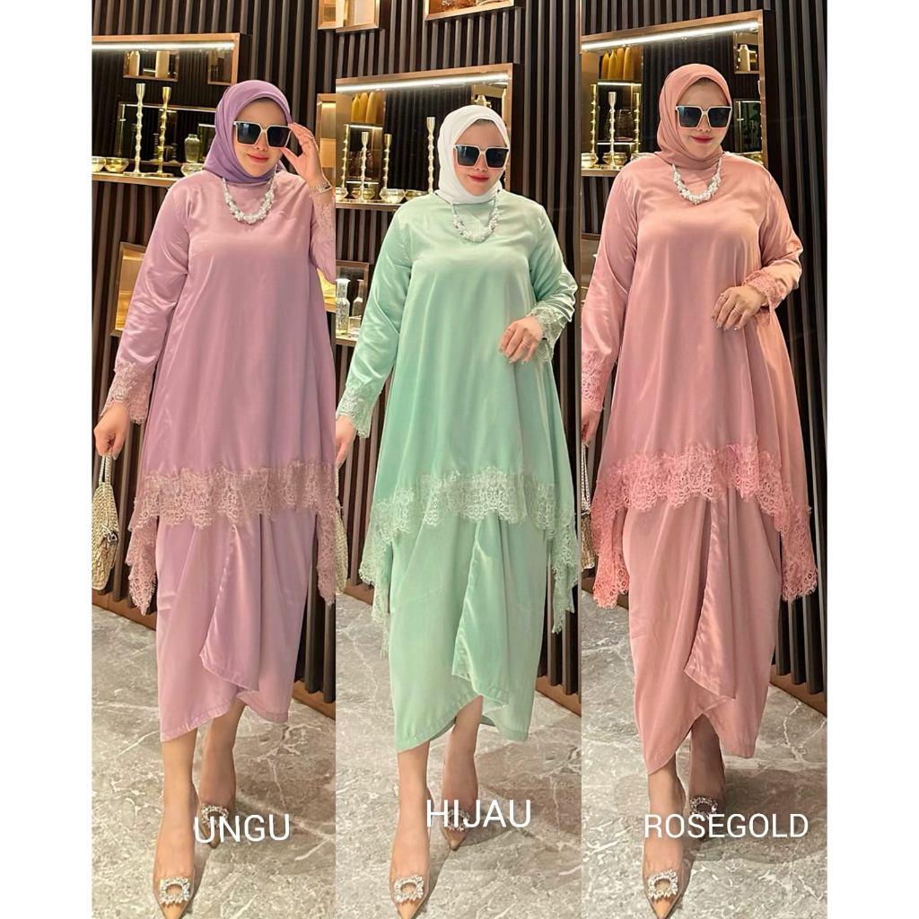 Set Rok Gamis Marwah Terbaru Terlaris Original Mewah Elegant