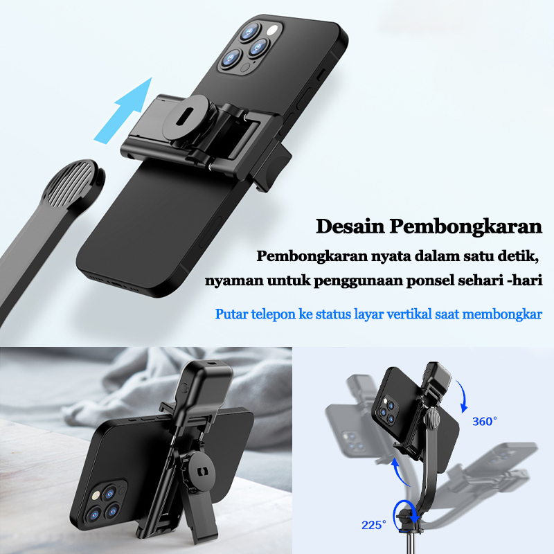 （COD) 360° Selfie Rod Tripod Desktop Ponsel Membongkar braket Tripod Remote