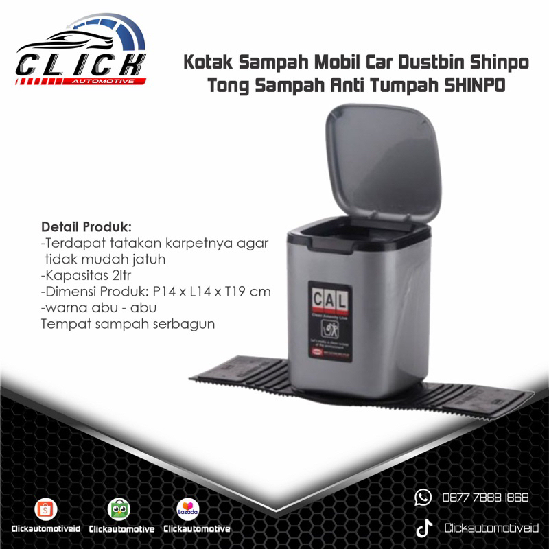 Tempat Sampah Mobil Kotak Sampah Mobil Car Dustbin Shinpo Tong Sampah Anti Tumpah SHINPO