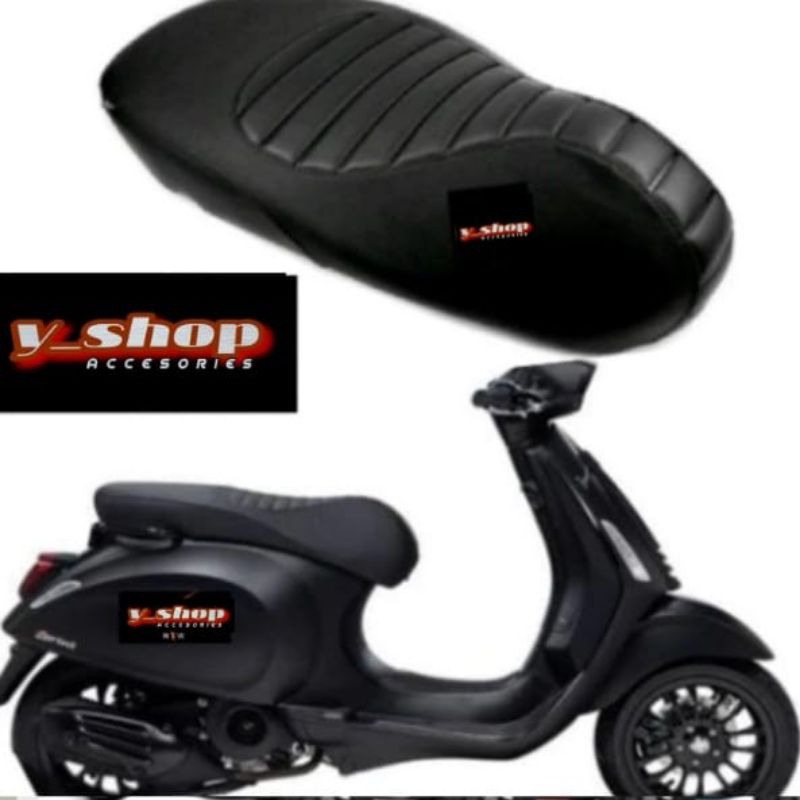 Cover Kulit Jok Custom Vespa Lx S UwinflyT3 Sprint Iget Motif Caferacer Ori