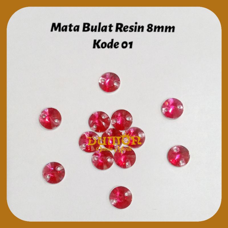 Monte Manik Payet Mata Bulat Resin 8mm