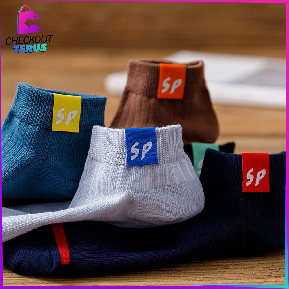 CT P577 Kaos Kaki Pria Wanita Polos Casual Motif Hipster Kaus Kaki Sport Pendek Ankle Socks Korea Unisex Semata Kaki  Import