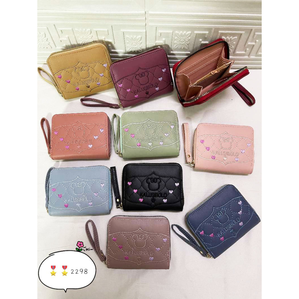Dompet Resleting Satu Kecil Dompet Koin Kalusibolo Bahan Kulit Sintetis Wanita #2298