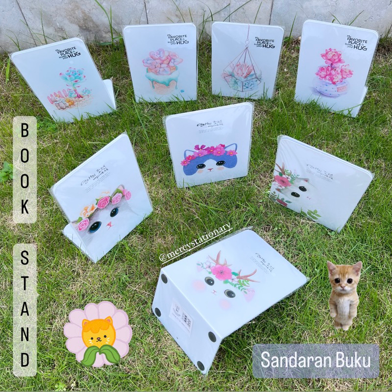 

Book Stand Fancy Book End Penyangga Sandaran Buku Kitten Flower - 1 Set 2 Pc