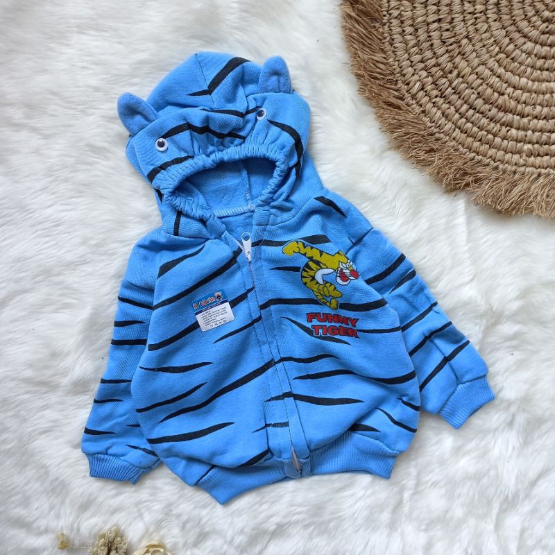 Jaket bayi murah motif tiger 0-12 bulan