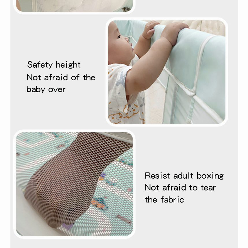 Baby Playpen Fence pagar bayi rangka baja tahan karat pagar mainan anak Safety Playpen Big Play Fence Bed Fence