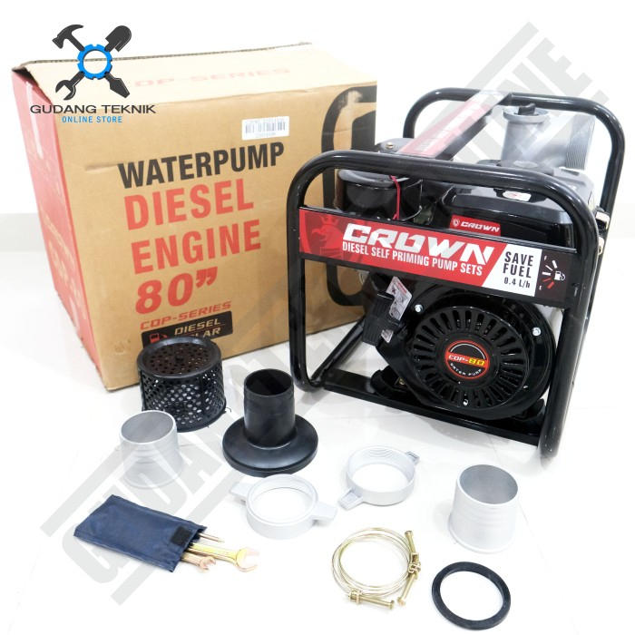 Mesin Water Pump 3&quot; SOLAR DIESEL CDP80 CROWN / Diesel Engine Waterpump Alkon Pompa Air Irigasi Sawah 3 Inch CDP 80 CROWN