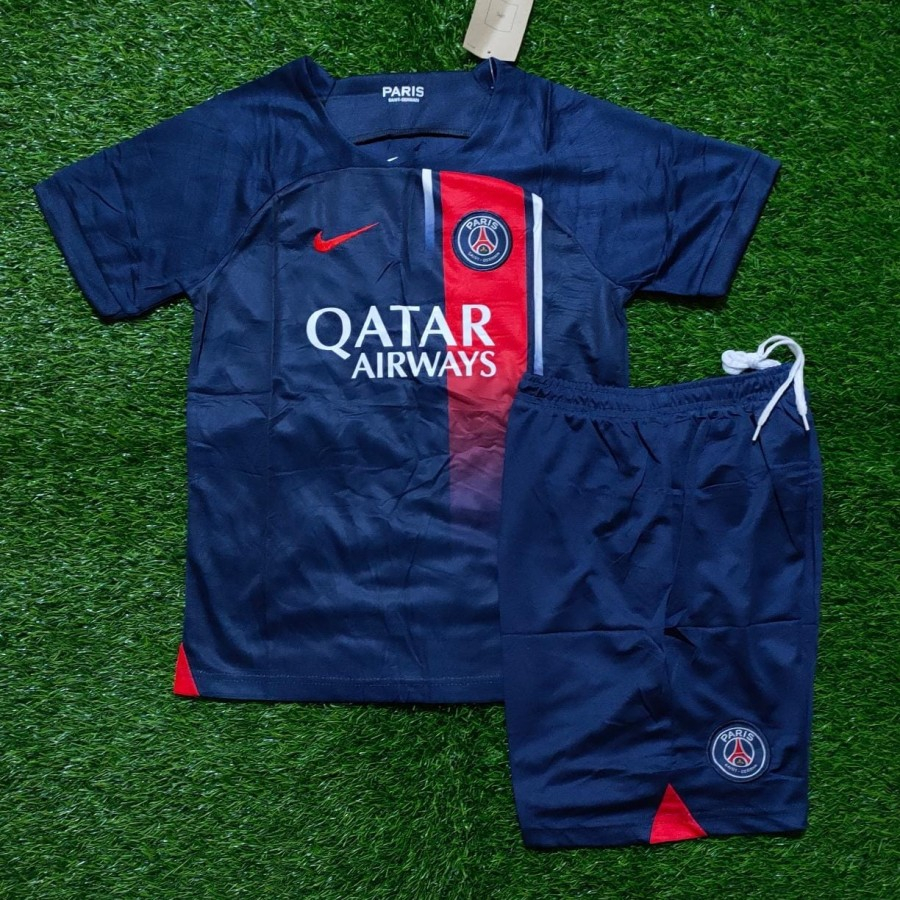 BAJU BOLA ANAK LAKILAKI / LAKI PSG 2023 2024 PARIS SAINT GERMAIN SETELAN JERSEY ANAK KUALITAS IMPOR TERBAIK