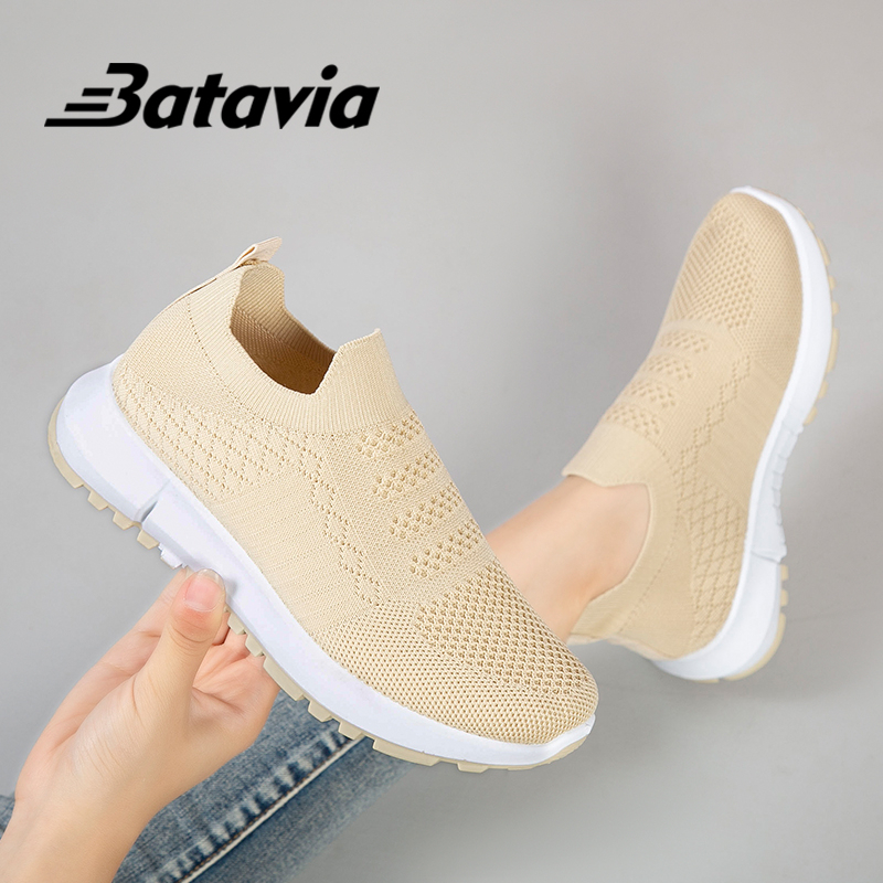 Batavia GROSIR murah sepatu kanvas wanita rajut sepatu wanita  hitam  Sepatu Wanita Sport Women Sneakers N1