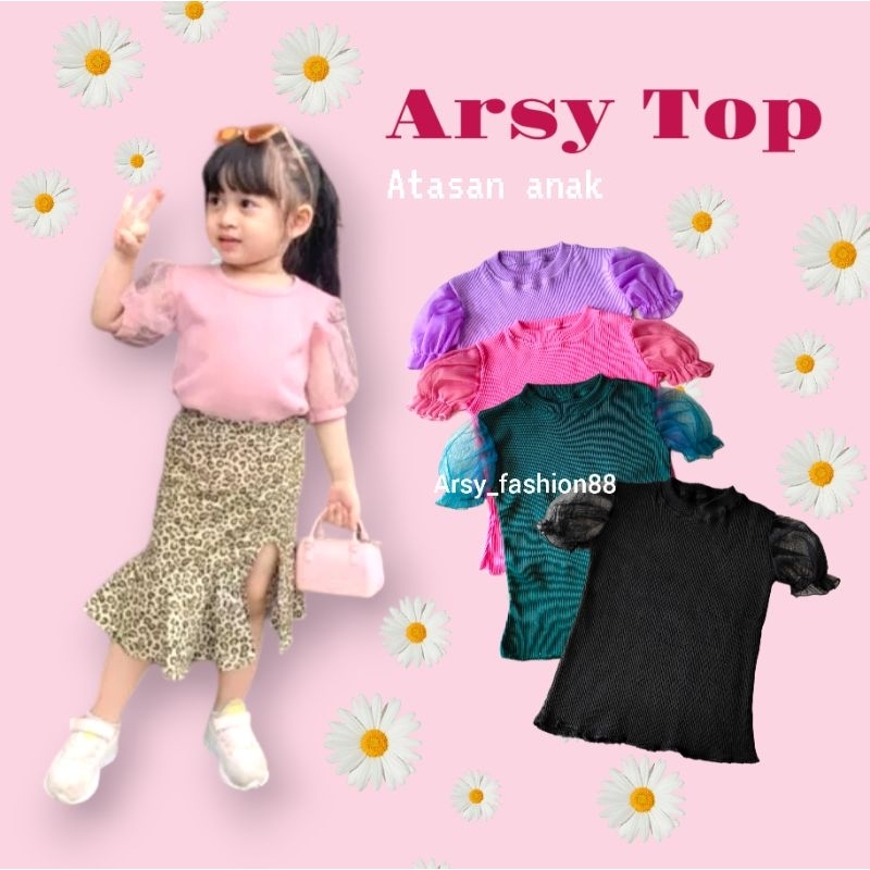 (4-6 thn) Arsy Top Knit Mix Tile - Atasan anak perempuan