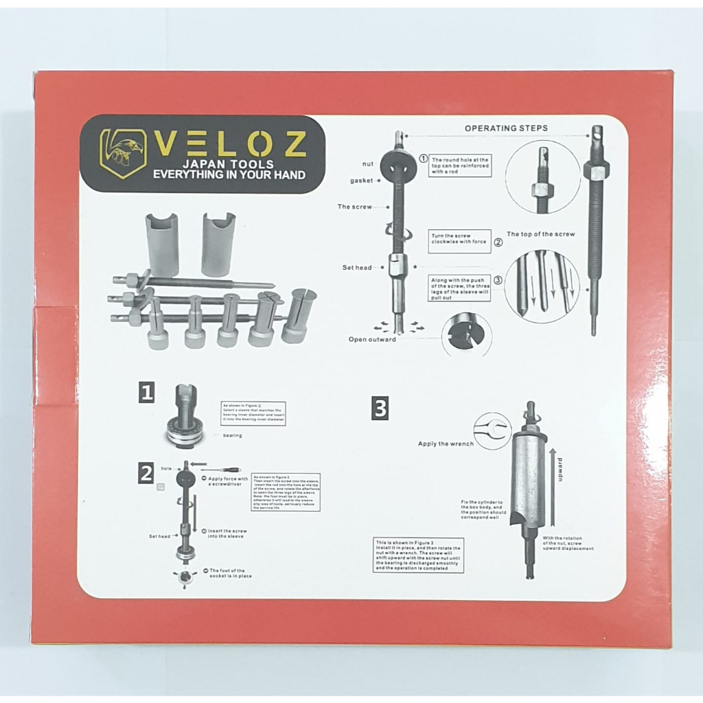 Veloz Heavy Duty Bearing Puller Set 5 Pcs Treker Bearing Tools Alat Pembuka Bearing