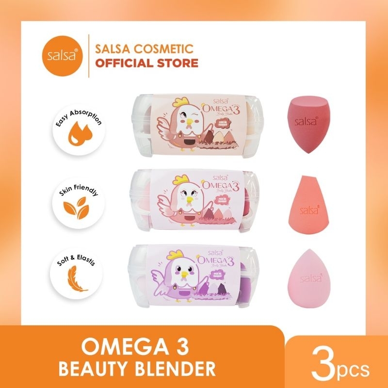 SALSA Omega 3 Beauty Blender - Sponge Make Up isi 3 Puff Spons