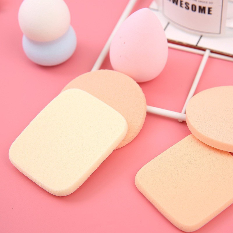 Beauty Blender Sponge Bedak Isi 6 Pcs Powder Puff Foundation Makeup Puff Wajah Berbagai bentuk
