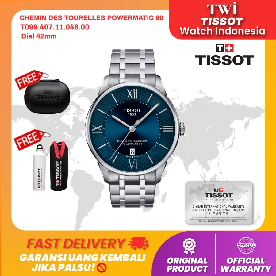 Jam Tangan Pria Tissot T099.407.11.048.00 Chemin Des Tourelles 80