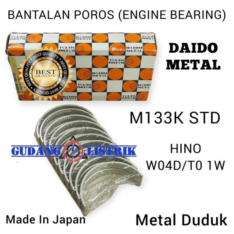 M133K STD Metal Duduk HINO Dutro HT130 Bantalan Poros Daido Japan