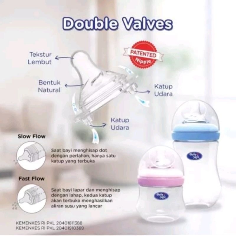 Baby safe Wide Neck Bottle 125ml 250ml / Botol Susu Bayi Baby Safe Wn001 Wn002