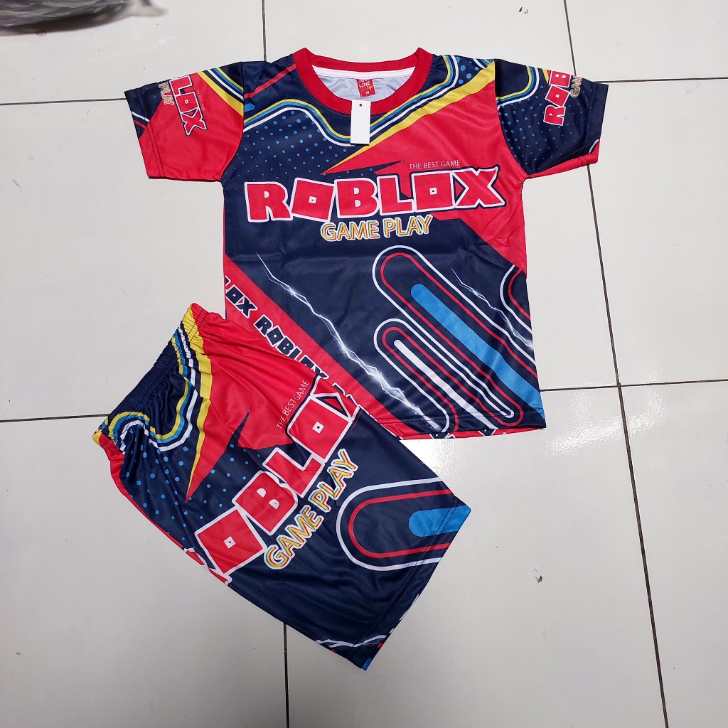 setelan baju printing roblok minicraft terbaru /baju anak laki minicraft full printing 2-12 th