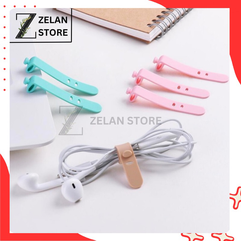 Pengikat Kabel Charger Headset Organizer Clip Cord Holder Penggulung