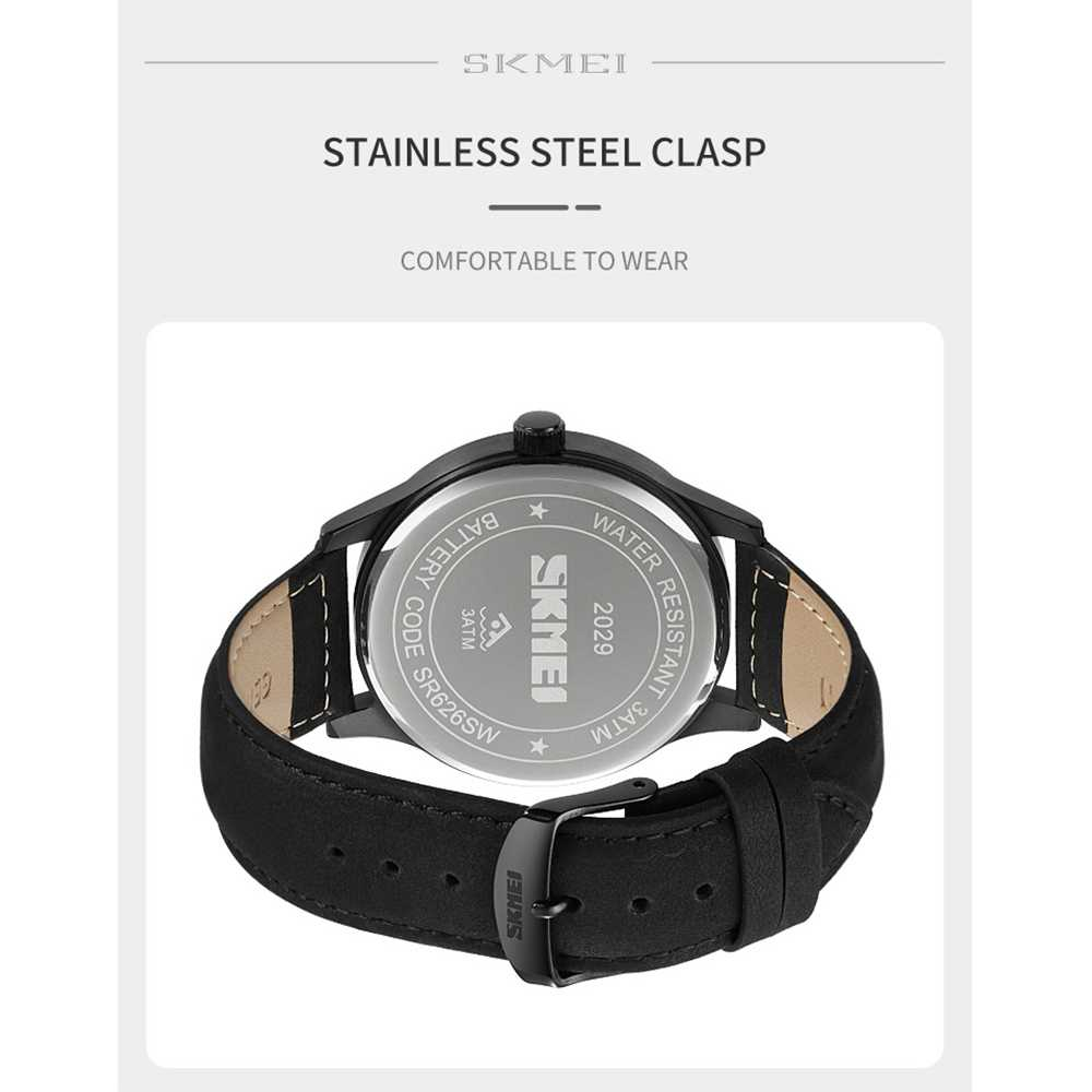 Jam Tangan Pria Analog Watch Leather Strap Waterproof 30M Jamtangan Cowok Premium Anti Air Berkualitas