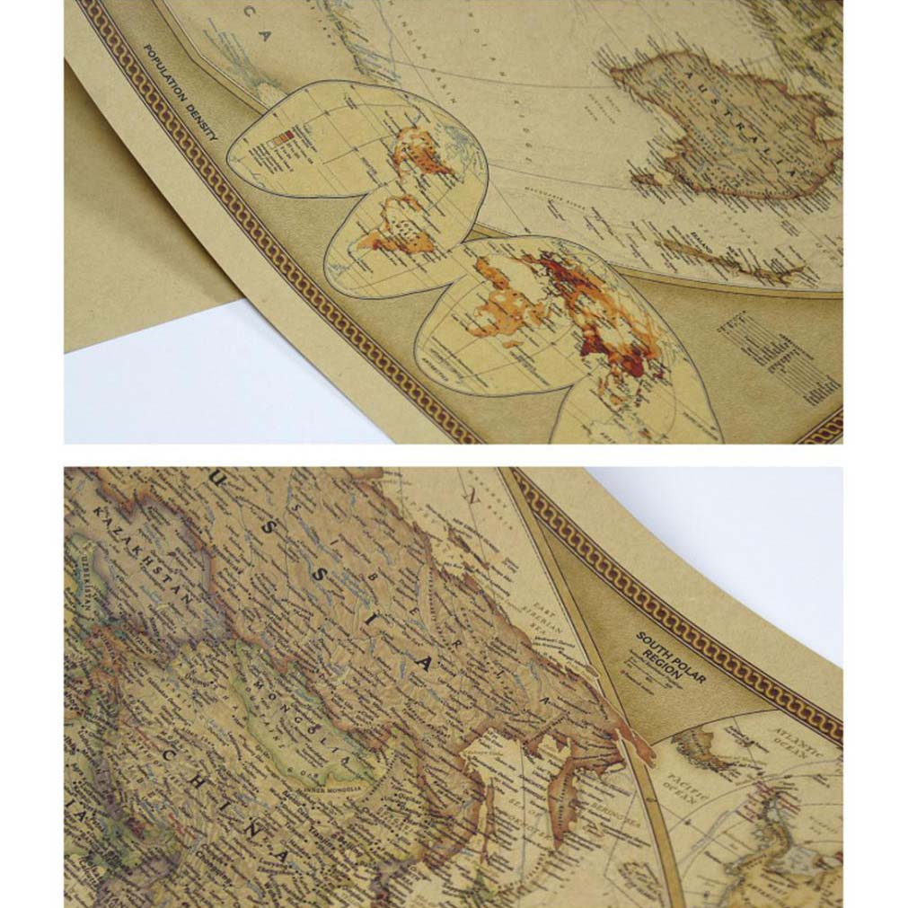 Poster Peta Dunia Large Vintage World Map 103 x 69 cm - No Color