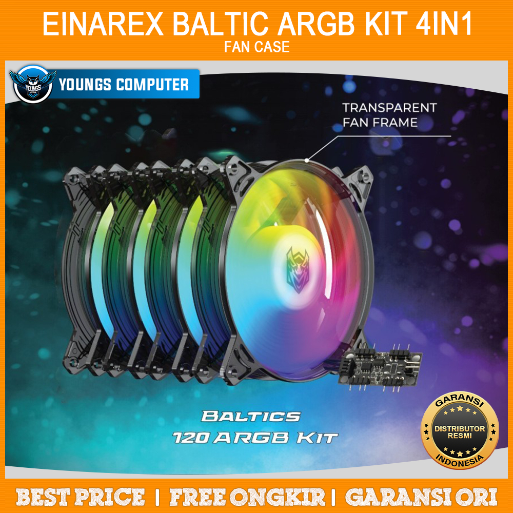 Fan Case EINAREX BALTIC ARGB KIT 4in1 ( 4x Fan 12cm aRGB + Hub)