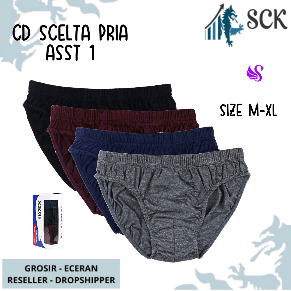 [ISI 3] CD Pria Scelta ASST 01 3S / Celana Dalam Cowok CD Laki Scelta - sckmenwear GROSIR