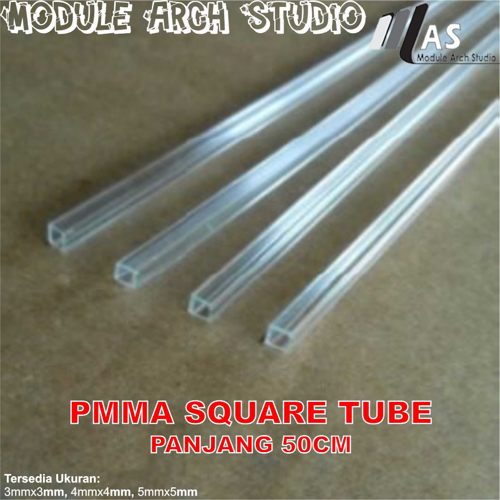 PMMA Squar Tube - Acrylic Squar Tube - Pipa Acrylic Kotak -Stick Clear