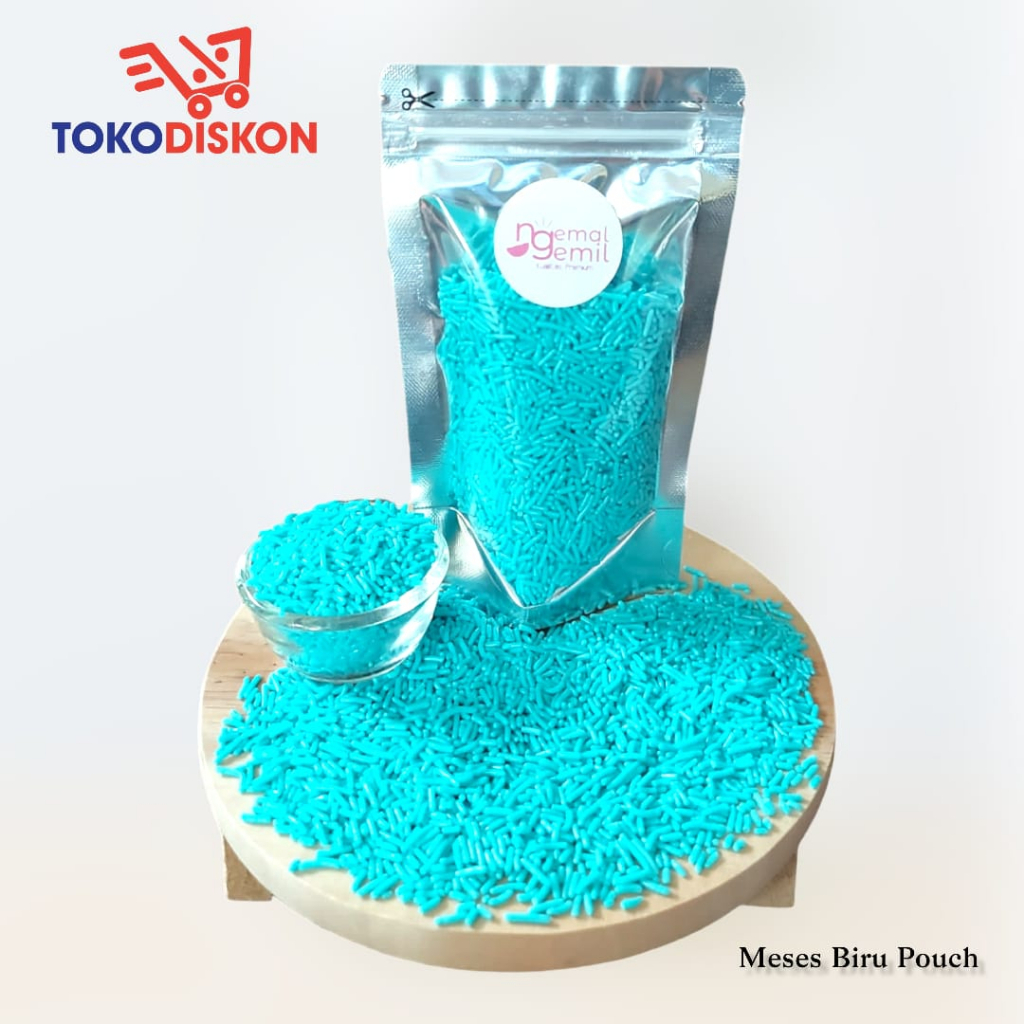 

Meses Pouch Meses Biru Butiran Coklat Sprinkle Topping Donut Kue Bolu Kualitas Premium