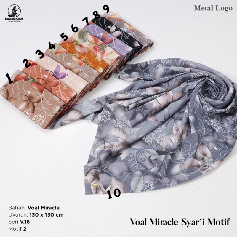 [PART 1] V.16 SEGIEMPAT MIRACLE SYARI MOTIF PRINT METAL LOGO UMAMA SCRAF