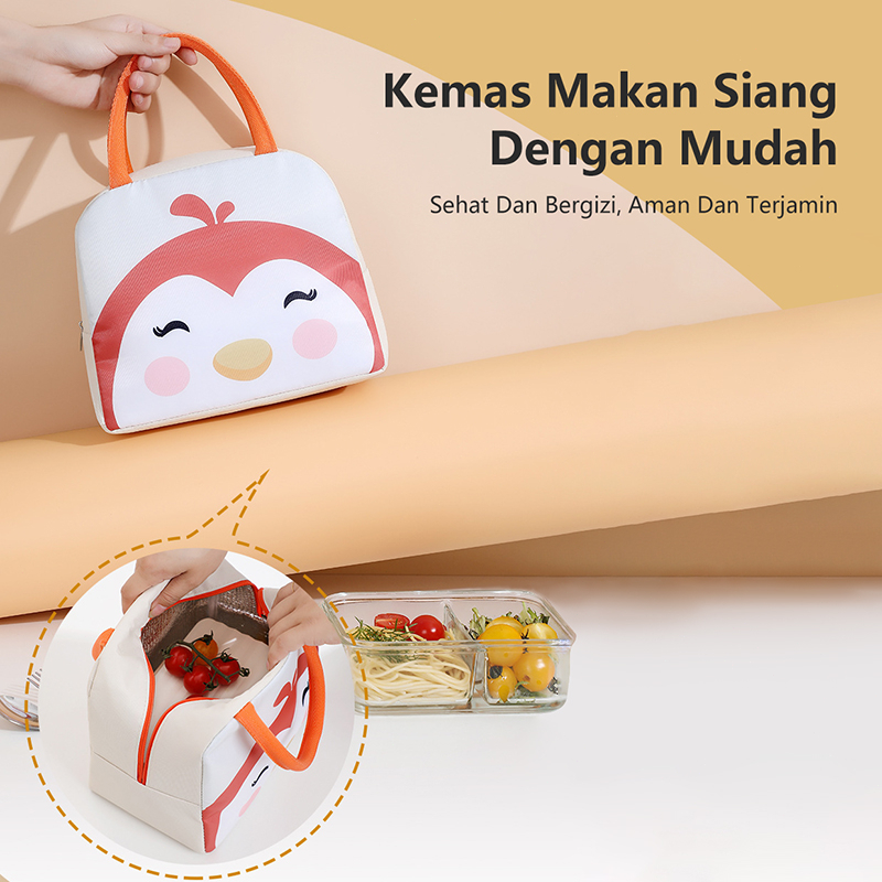 Lunch Bag Tahan Panas Bento Tas Penyimpanan Kotak Makanan Makan Siang Serbaguna